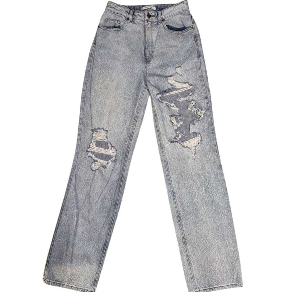 PacSun 90’s Boyfriend Jeans Women's Blue Denim Distressed Straight Zip Fly - 26
